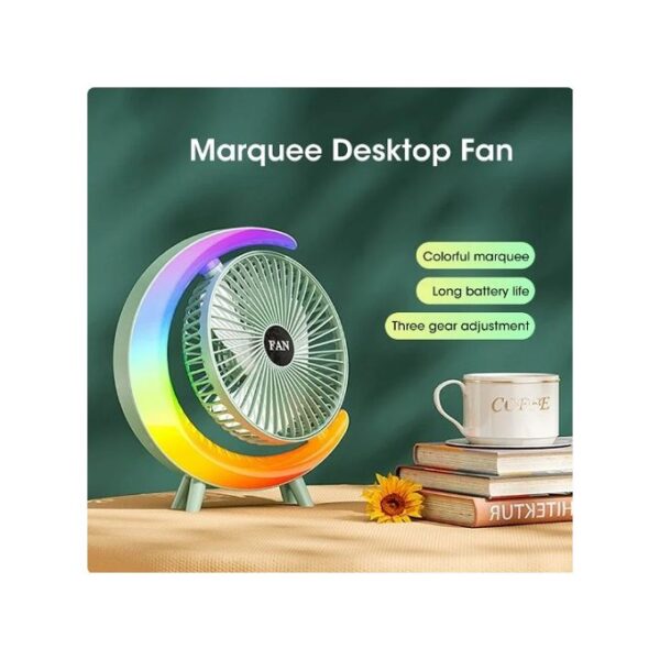 Dazzle LED Portable Fan - Rechargeable Stylish Comfort - Image 3