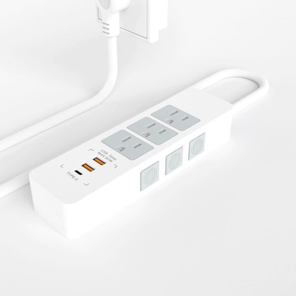 I Surge Protector Power Strip - 3 Outlets with 3 USB Charging Ports, Multi Plug Outlet Extender