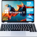 VAIZMOYE 2025 Latest 14" Laptop Windows 11, 512GB SSD 8GB RAM, Intel Quad-Core Processor(2.9GHz), 1080P FHD Display, USB Type-C&A, Mini-HDMI,