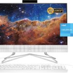 HP 2022 All-in-One Desktop, 21.5" FHD Display, Intel Celeron J4025 Processor, 8GB RAM, 256GB PCIe SSD, Webcam, WiFi, HDMI, RJ-45,