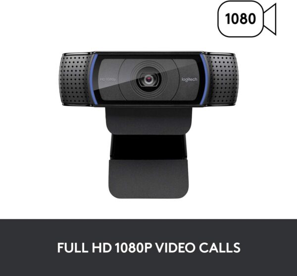 Logitech C920x HD Pro Webcam, Full HD 1080p/30fps Video Calling, Clear Stereo Audio, HD Light Correction, Works with Skype, Zoom, FaceTime, Hangouts,...