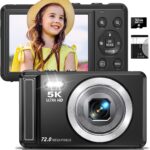 5K Digital Camera - 72MP UHD Digital Cameras for Photography - Autofocus Point and Shoot Small Camera with Flash for Kids