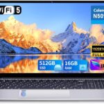 KUU Gaming Laptop, 15.6 Inch Laptop Computer, 16GB RAM 512GB SSD, Celeron N5095 Processors, FHD 1920 x 1080,