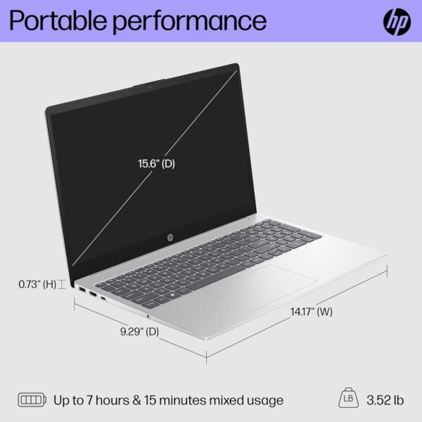 HP 15 inch Laptop, HD Display, 13th Generation Intel Core i5-1334U, 8 GB RAM, 512 GB SSD, Intel Iris Xe Graphics, Windows 11 Home, 15-fd0012nr - Image 2