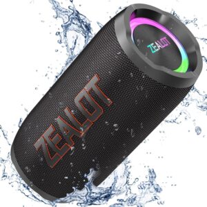 ZEALOT Portable Bluetooth Speaker,70W Peak(50W) Booming Sound Speakers with LED Light,Bluetooth