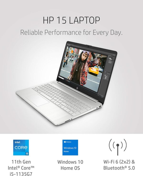 HP 15 Laptop, 11th Gen Intel Core i5-1135G7 Processor, 8 GB RAM, 256 GB SSD Storage, 15.6” Full HD IPS Display, Windows 10 Home, HP Fast Charge, Lightweight Design 15-dy2021nr - Image 9