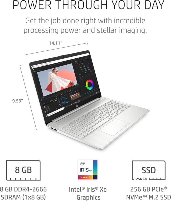 HP 15 Laptop, 11th Gen Intel Core i5-1135G7 Processor, 8 GB RAM, 256 GB SSD Storage, 15.6” Full HD IPS Display, Windows 10 Home, HP Fast Charge, Lightweight Design 15-dy2021nr - Image 7
