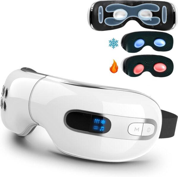 Eye Massager with Cooling and Heat Vibration, Rechargeable Eye Care Device