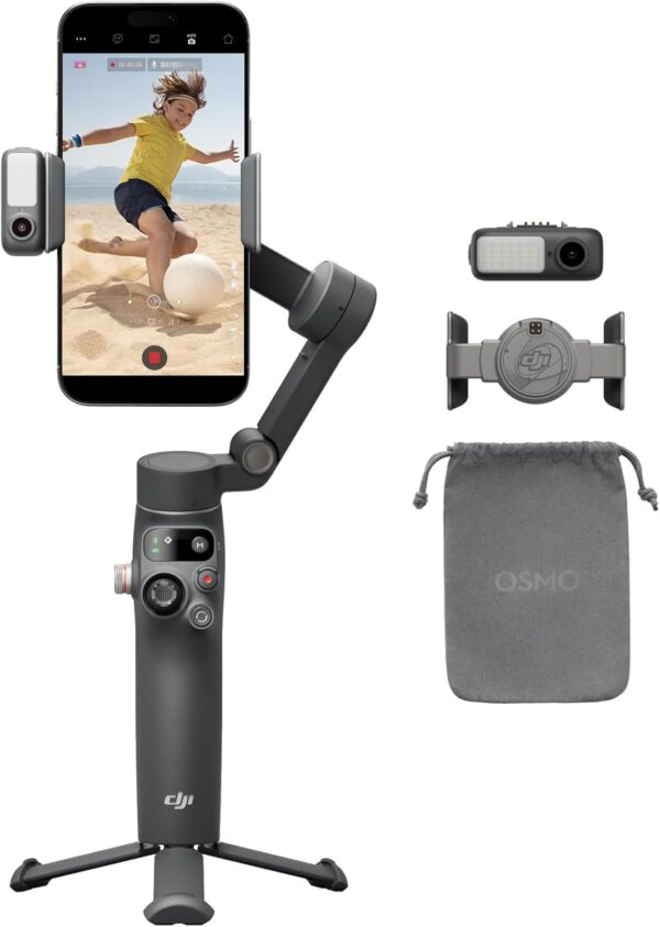 DJI Osmo Mobile 7P Gimbal Stabilizer for iPhone, Android, Native Tracking, Lighting, 3-Axis Phone Gimbal, Quick Launch, One-Tap Edit, Built-in Extension Rod