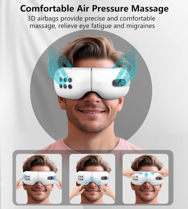 Eye Massager with Cooling and Heat Vibration, Rechargeable Eye Care Device - Image 6