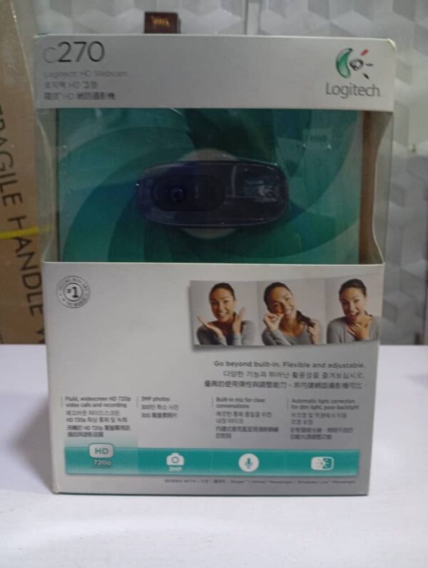 LOGITECH C270h HD Webcam Headset Factory Sealed Computer PC Video Camera Zoom - Image 2