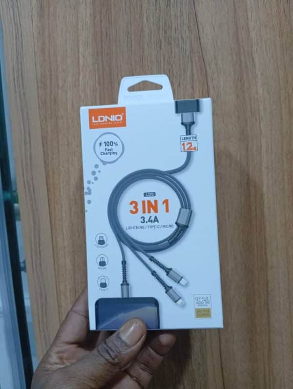 LDNIO 3 IN 1 3.4A LIGHTNING/TYPE _C/MICRO