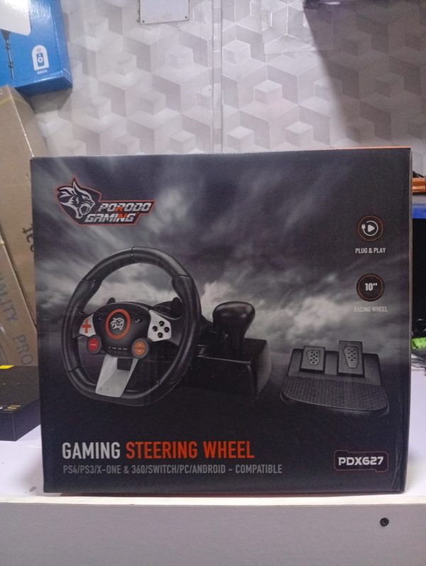 Porodo Gaming 7in1 Steering WheelBlack - Image 3